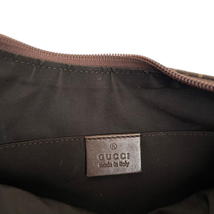Gucci Brown Canvas GG Monogram Slim Pochette Shoulder Bag