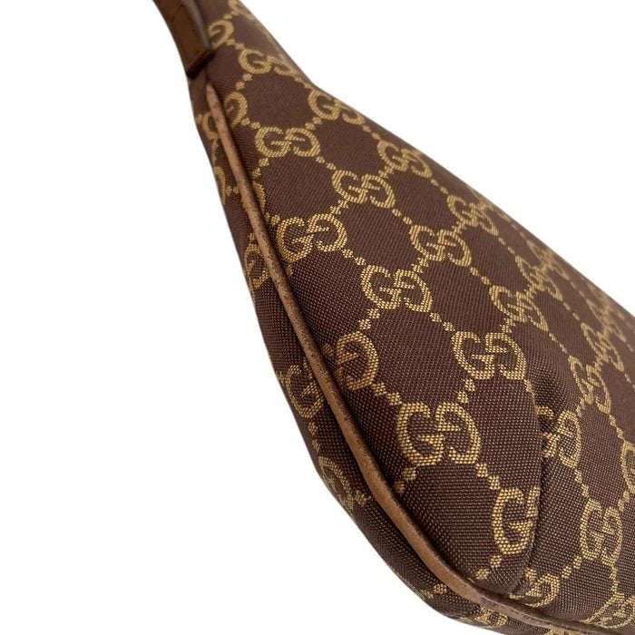 Gucci Brown Canvas GG Monogram Slim Pochette Shoulder Bag