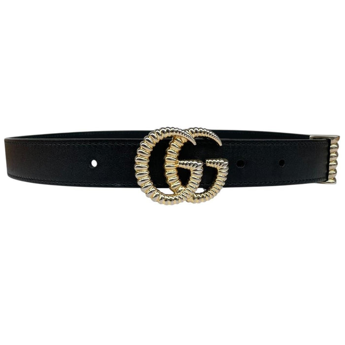 Gucci Black Torchon Double G Leather Belt