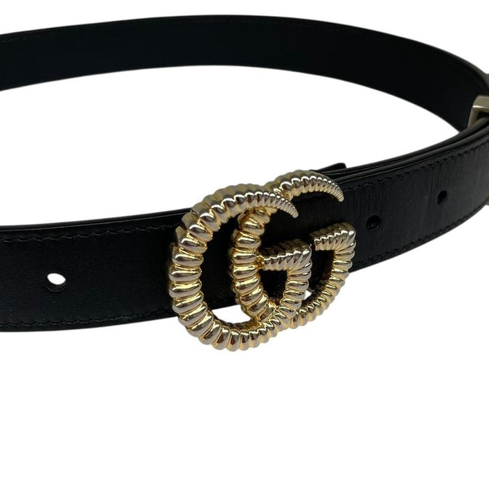 Gucci Black Torchon Double G Leather Belt