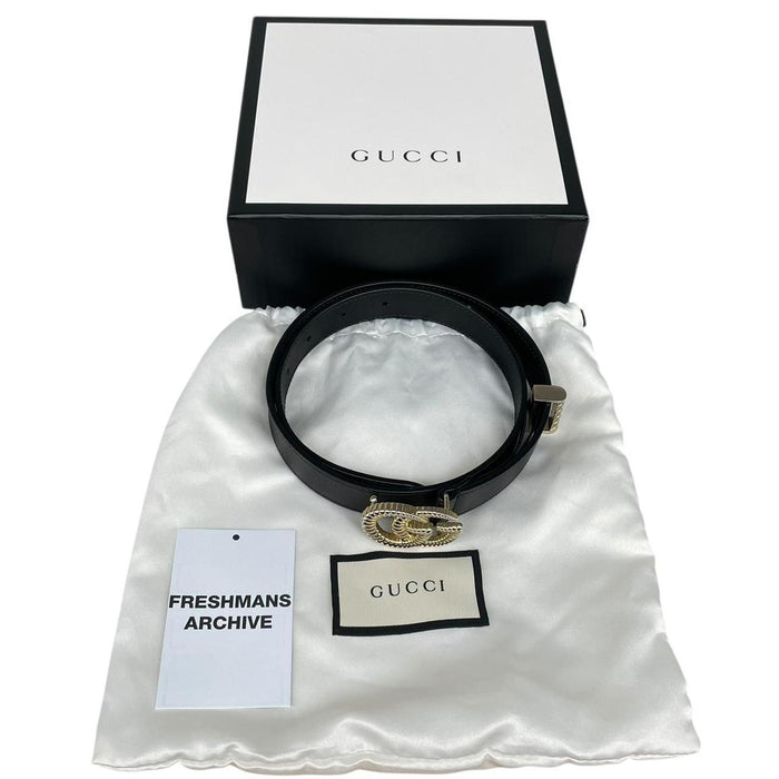Gucci Black Torchon Double G Leather Belt