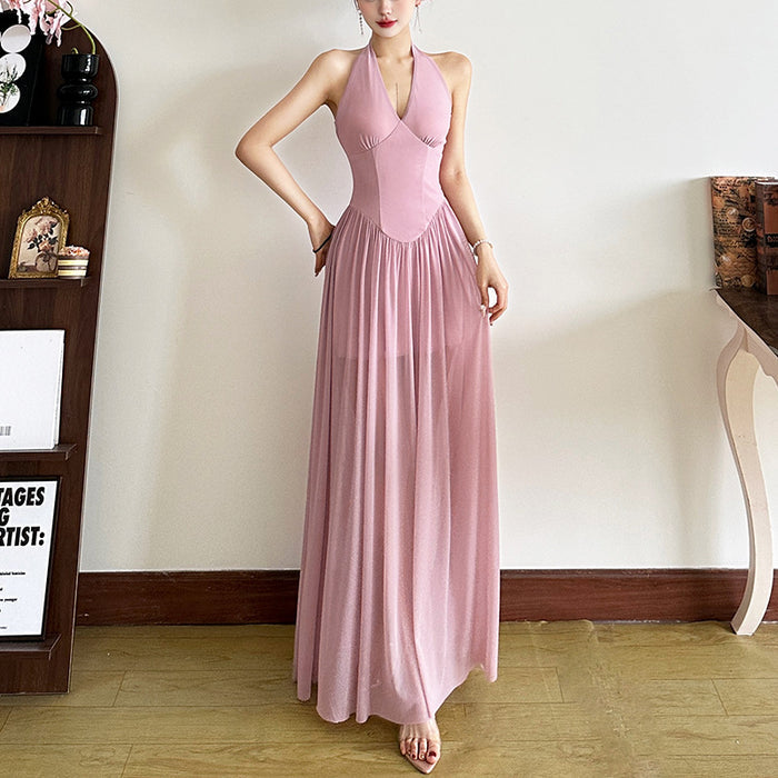 Halter Flared Evening Gown fashionnsio