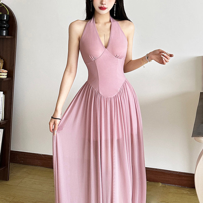 Halter Flared Evening Gown fashionnsio