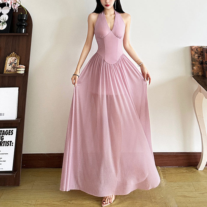 Halter Flared Evening Gown fashionnsio