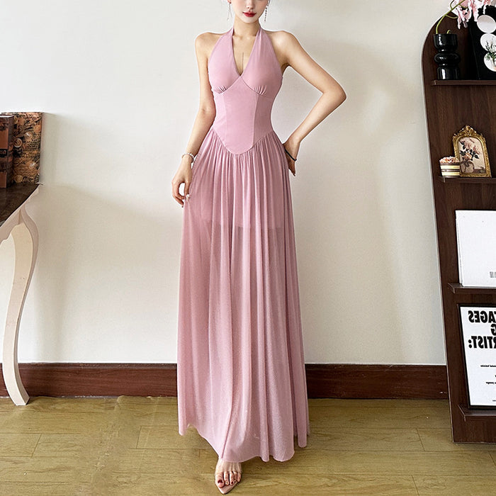 Halter Flared Evening Gown fashionnsio