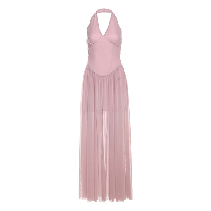Halter Flared Evening Gown fashionnsio
