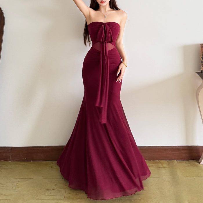 Halter Flared Maxi Dress - Fashionnsio