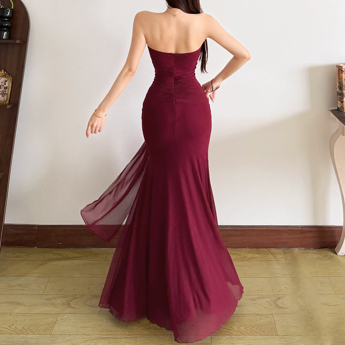 Halter Flared Maxi Dress - Fashionnsio