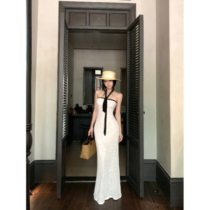 Halter Slim Fit Long Dress - Fashionnsio