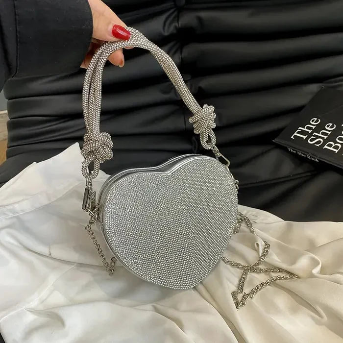 Heart Rhinestone Knot Handbags/Sling Bags fashionnsio