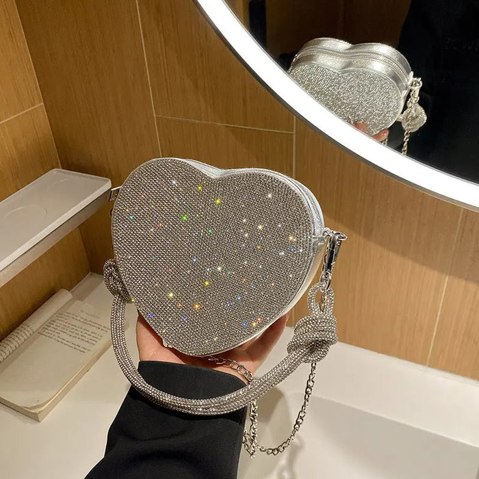Heart Rhinestone Knot Handbags/Sling Bags fashionnsio