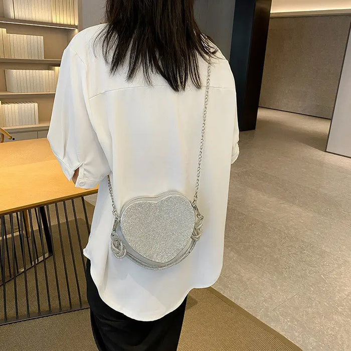 Heart Rhinestone Knot Handbags/Sling Bags fashionnsio