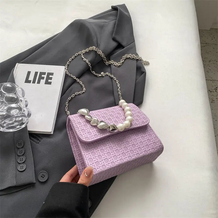 Heart Pearl Shoulder Bags fashionnsio