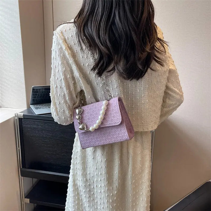 Heart Pearl Shoulder Bags fashionnsio