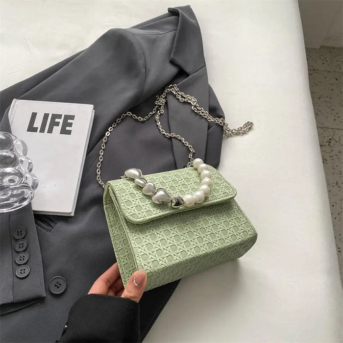 Heart Pearl Shoulder Bags fashionnsio