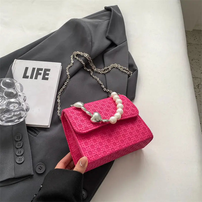 Heart Pearl Shoulder Bags fashionnsio