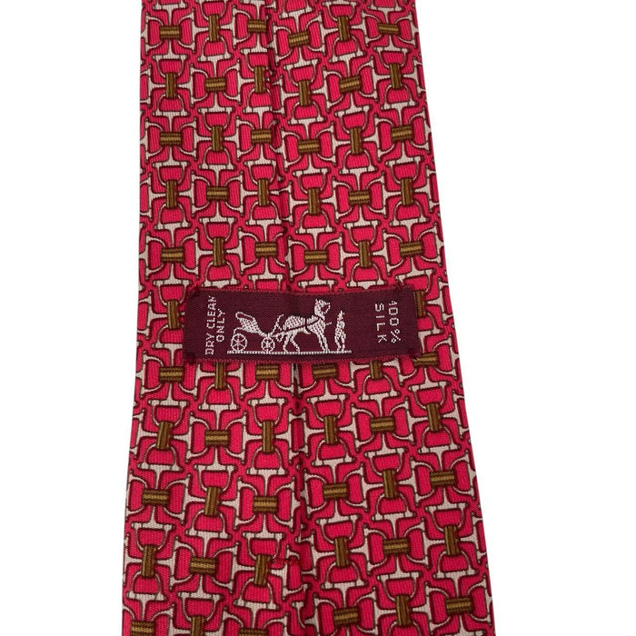 Hermes Paris Red Silk Tie