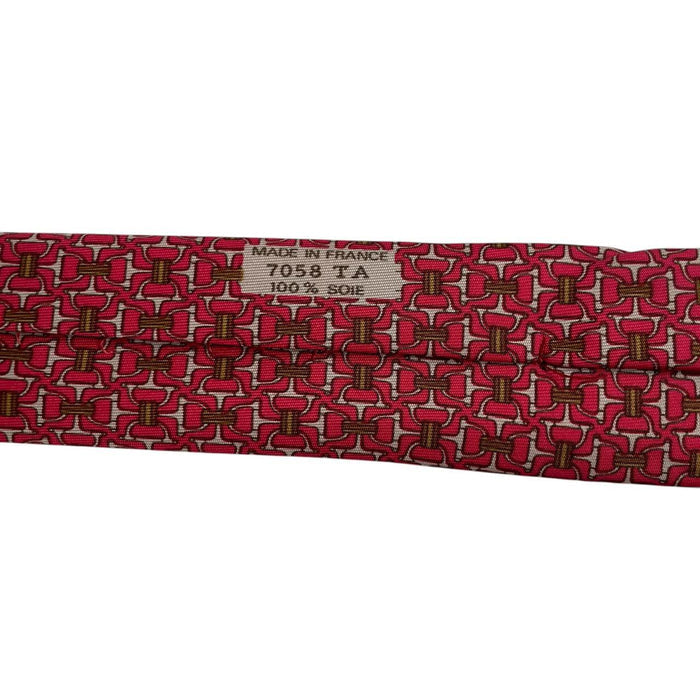 Hermes Paris Red Silk Tie