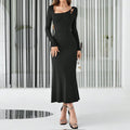 Knitted Hollowed-out Bodycon Dress fashionnsio