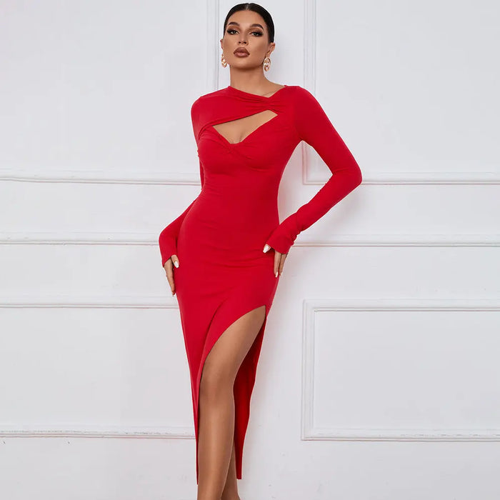Sexy Hollow Out Slit Dress fashionnsio