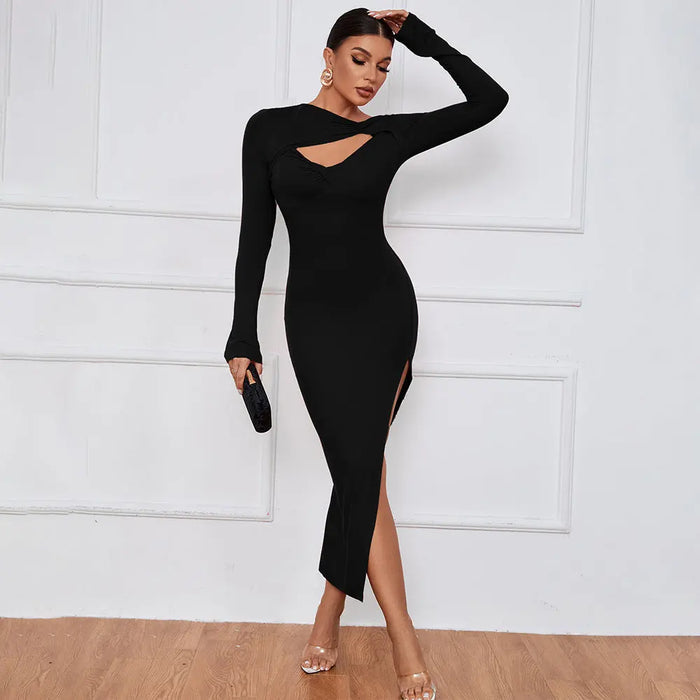 Sexy Hollow Out Slit Dress fashionnsio