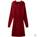 Hooded Knit Mini Dress - Fashionnsio