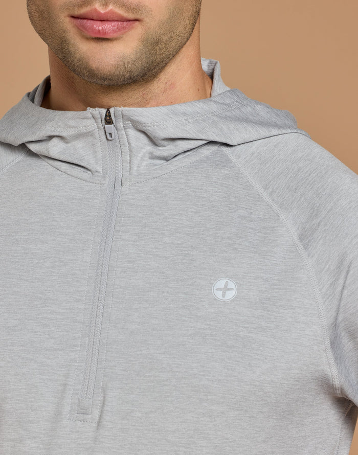 Hoodie in Stone Grey Marl