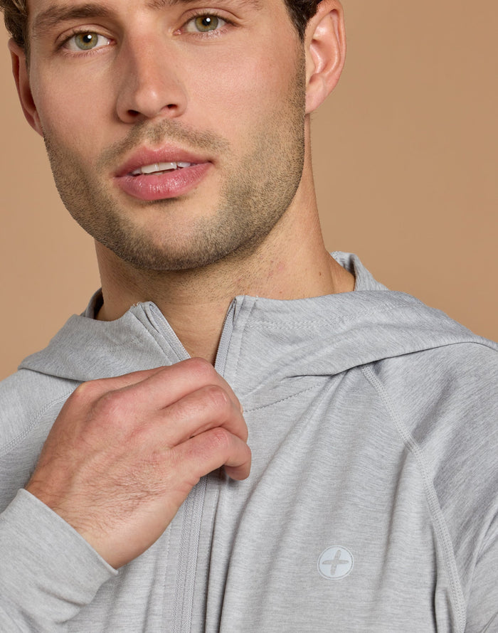 Hoodie in Stone Grey Marl
