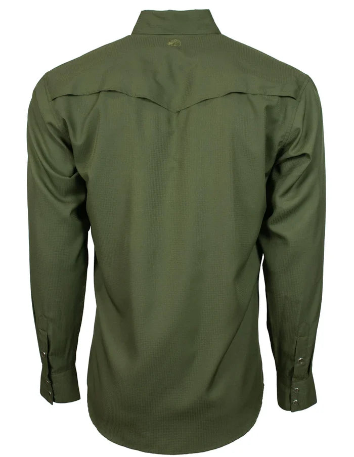 Hooey "Sol" Olive Long Sleeve Pearl Snap Shirt