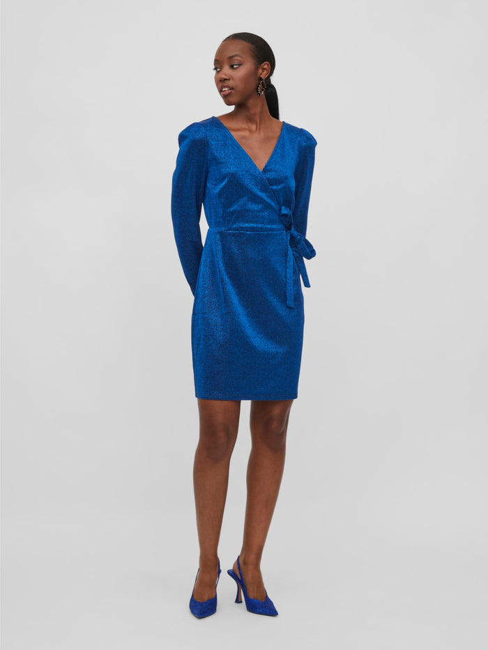 Ileo V-Neck Wrap Dress (Mazarine Blue)
