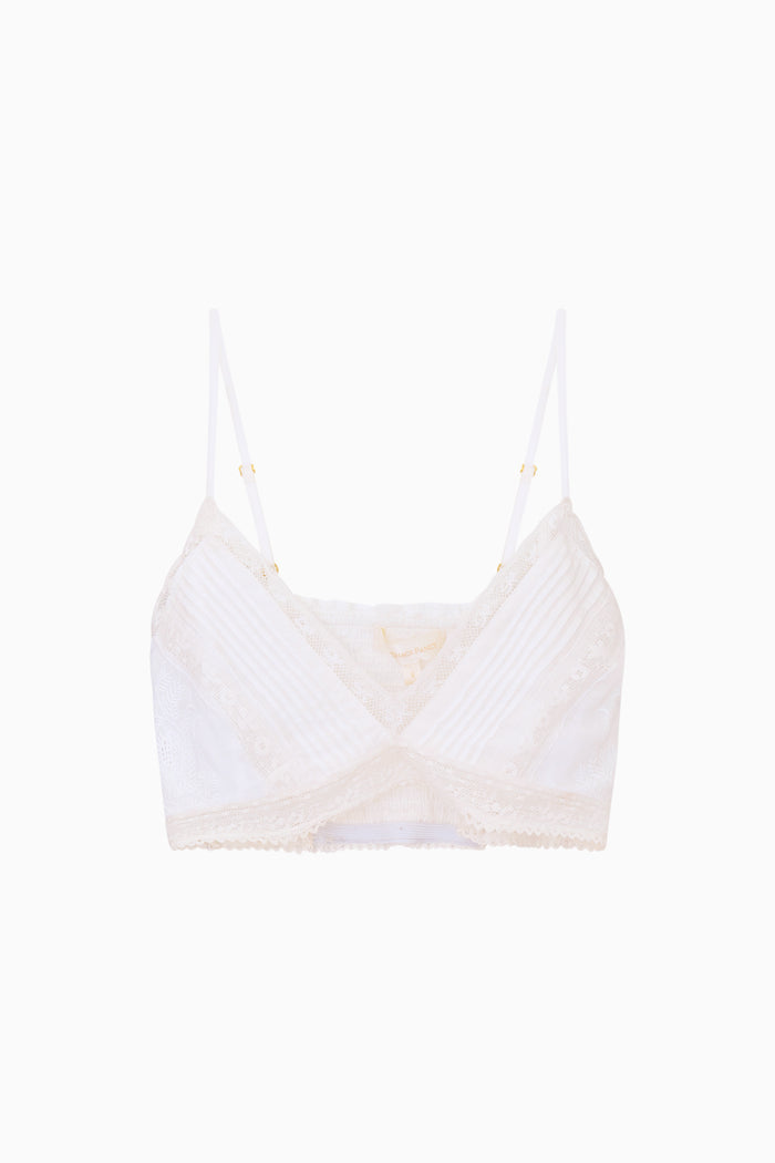 White bralette on a white background