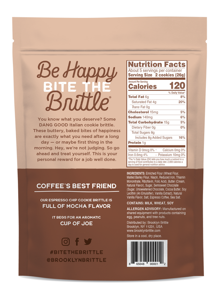 Italian Cookie Brittle – Espresso Chip | Pouch Bag