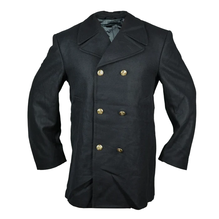 Italian Navy Wool Pea Coat - Italian Army Surplus - Great Coats