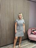 Jade Short Sleeve Dress (Eggnog/Black)