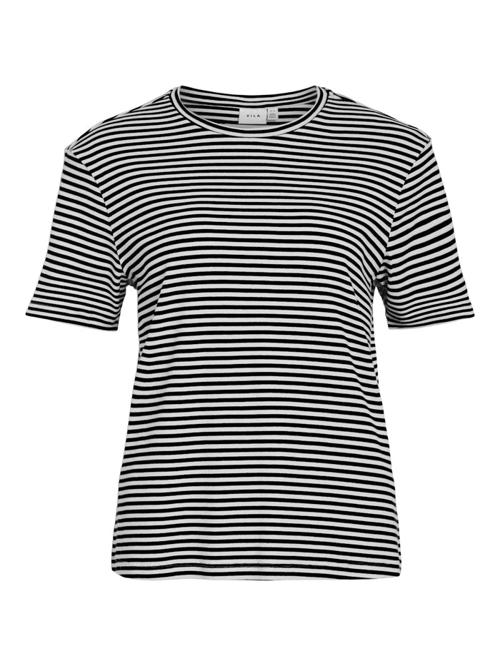 Jenna Short Sleeve T-Shirt (Eggnog/Black)