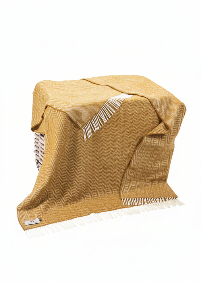 John Hanly Cashmere Merino Throw | Mustard