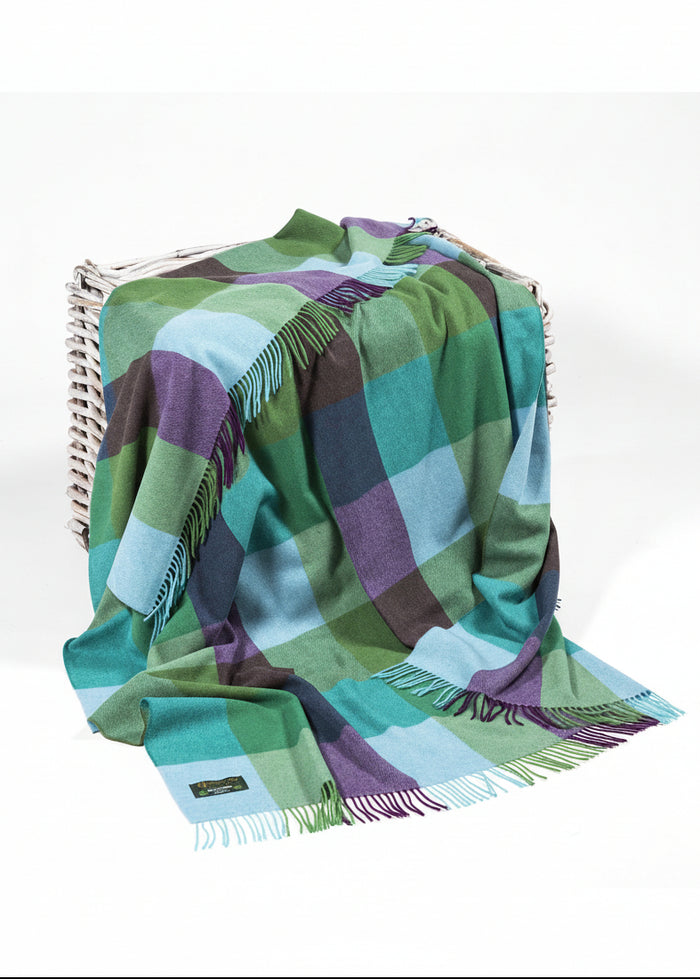 John Hanly Green Blue Marine Block Throw