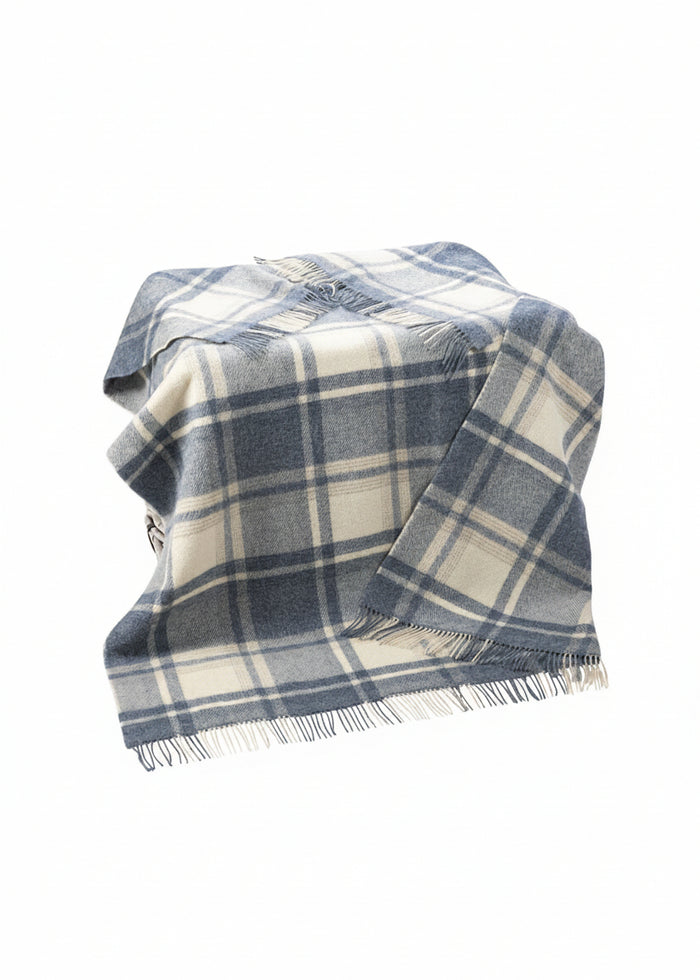 John Hanly Large Natural Denim Blue Blanket