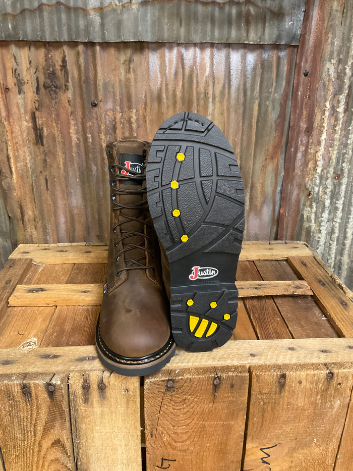 Justin Drywall 8" Waterproof Lace-Up Work Boot