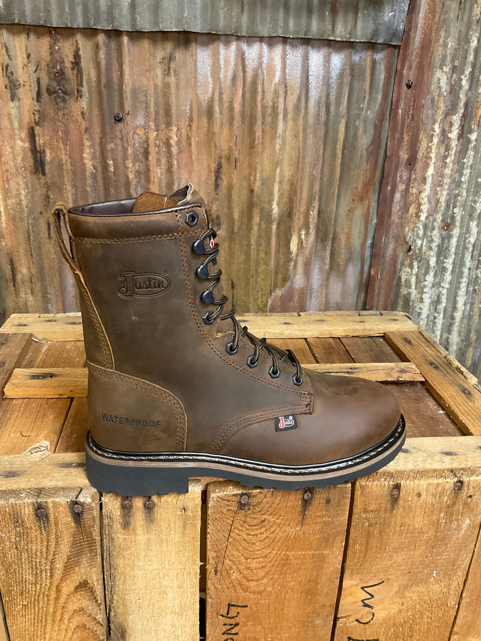 Justin Drywall 8" Waterproof Lace-Up Work Boot