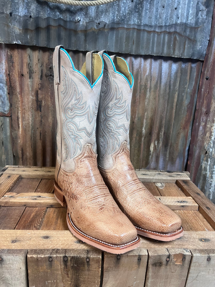 Justin Willa Tan Smooth Ostrich Western Boot