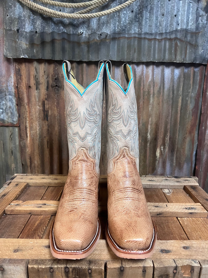 Justin Willa Tan Smooth Ostrich Western Boot