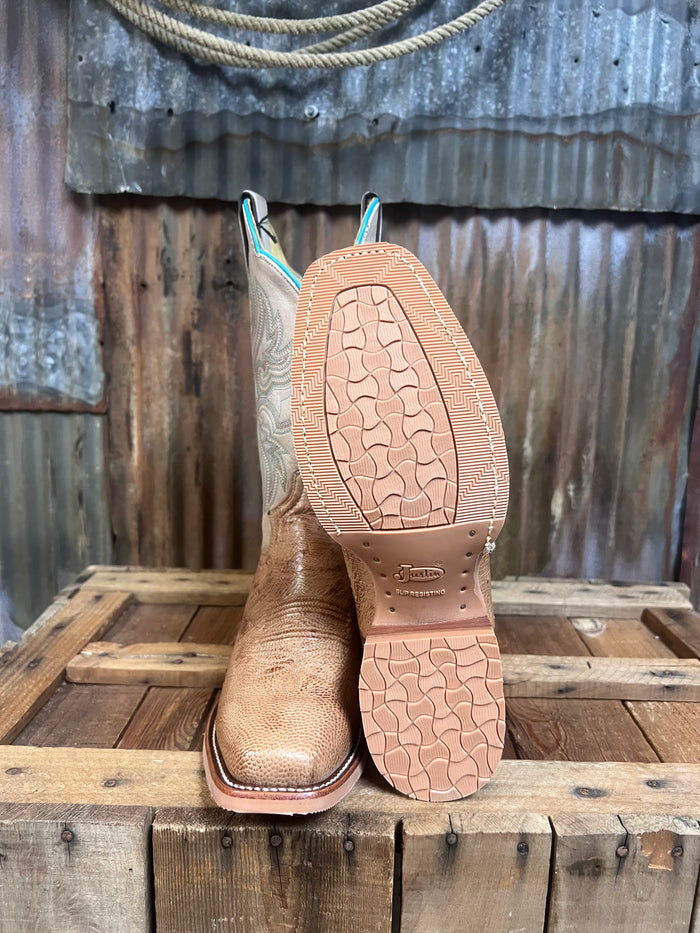 Justin Willa Tan Smooth Ostrich Western Boot