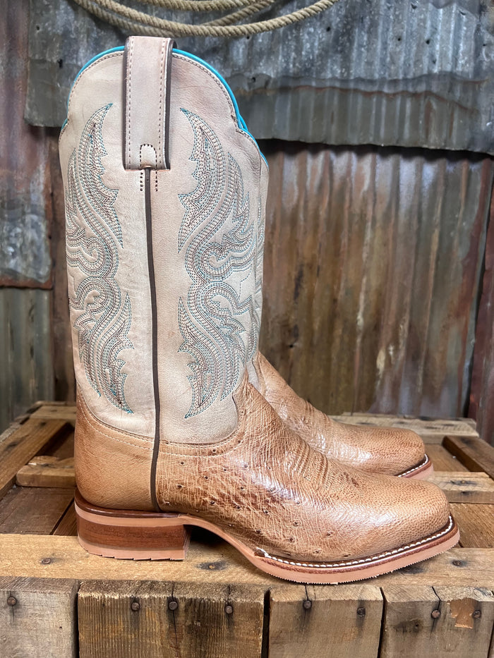 Justin Willa Tan Smooth Ostrich Western Boot