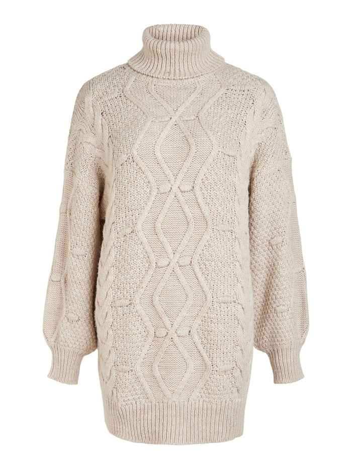 Kamma Cable Roll Neck Tunic (Silver Gray)