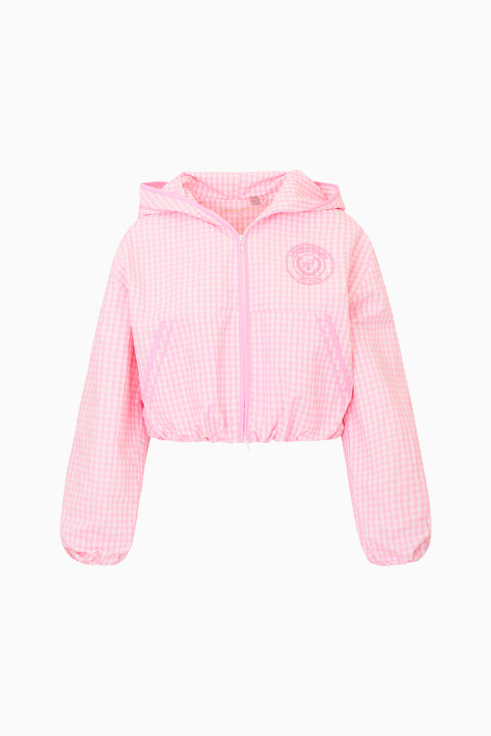 Pink checkered jacket on a white background
