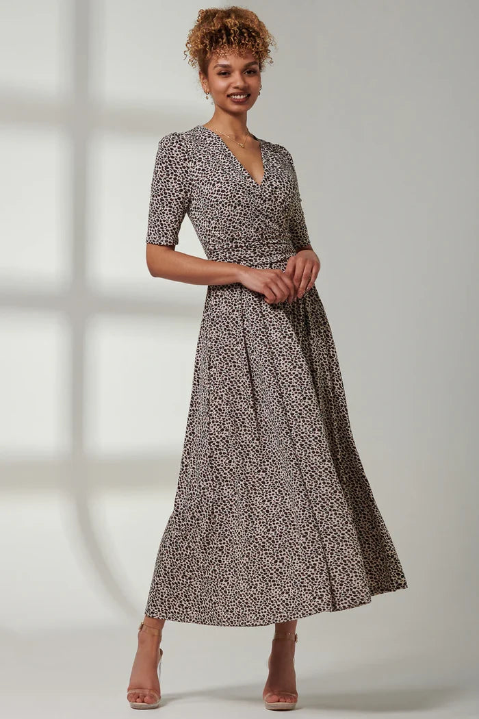 Kenzie Half Sleeve Jersey Maxi Dress (Neutral Animal)