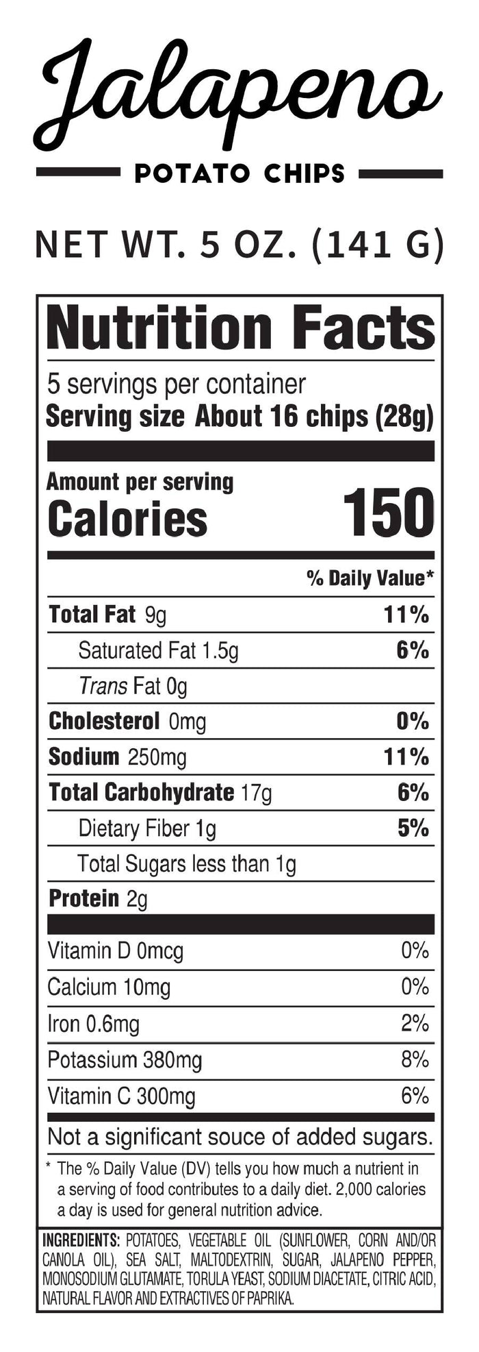 Kettle Cooked Potato Chips - 5oz - Jalapeno