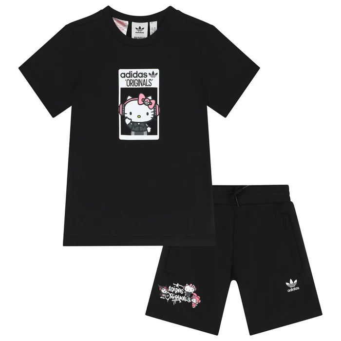 Kid's Black Hello Kitty Shorts Set IR9753