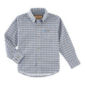 Kid's Classic Blue Geometric Print Shirt